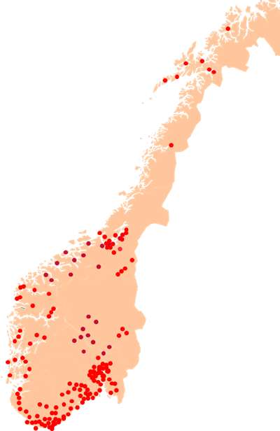 Kart som viser distributører av Frende i Norge