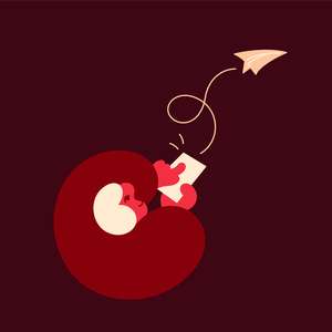 Person som fyller ut skjema. Illustrasjon.