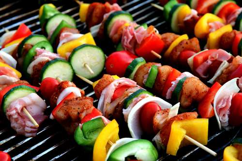 Grill med grillspyd